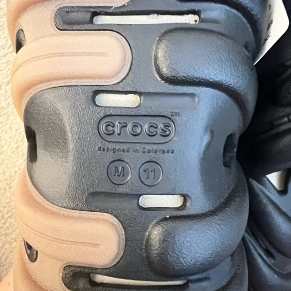 CROCS Black and Tan Sole Clogs - Picture 5 of 5